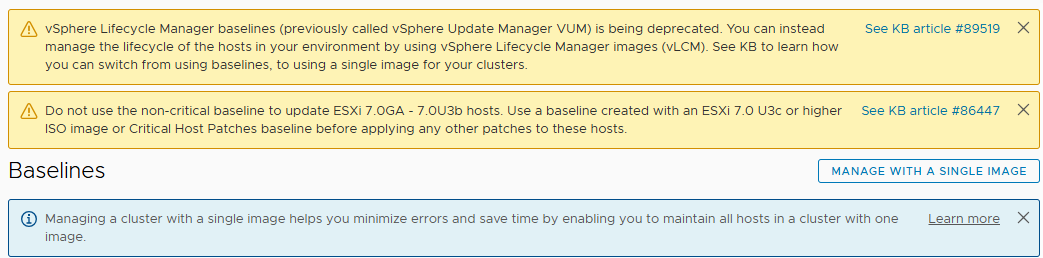 Baseline Deprecation Notice