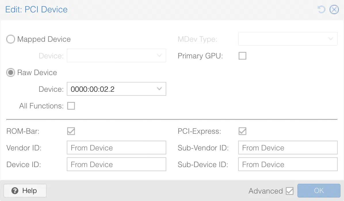 Proxmox PVE VM PCI Device Assignment