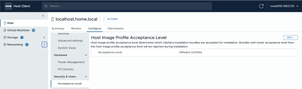 Overriding ESX Host Acceptance Level with Secure Boot Enabled
