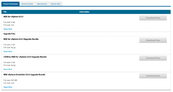 NSX for vSphere 6.0.4 - Documentation and Download?