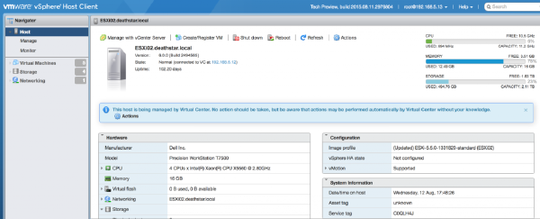 ESXi Embedded Host Client