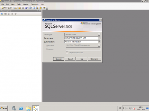 SQL Server Management Studio Express login window