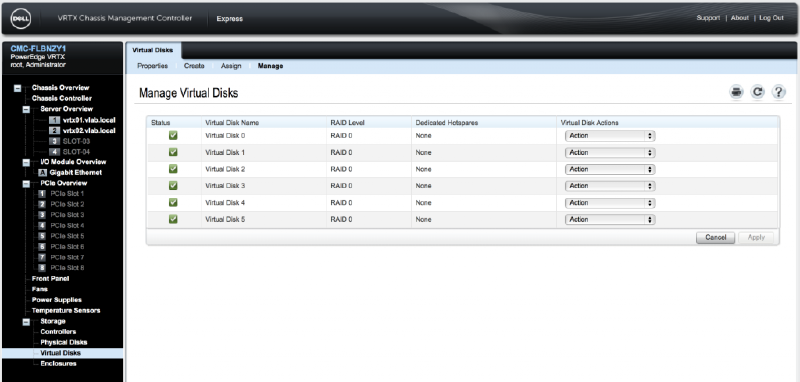 Dell PowerEdge VRTX VSAN Virtual Disks