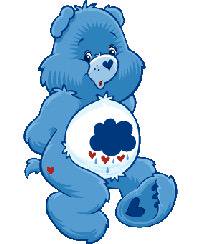 Grumpy Bear from the Care Bears, tweeted as a reply by Josh Atwell’s wife