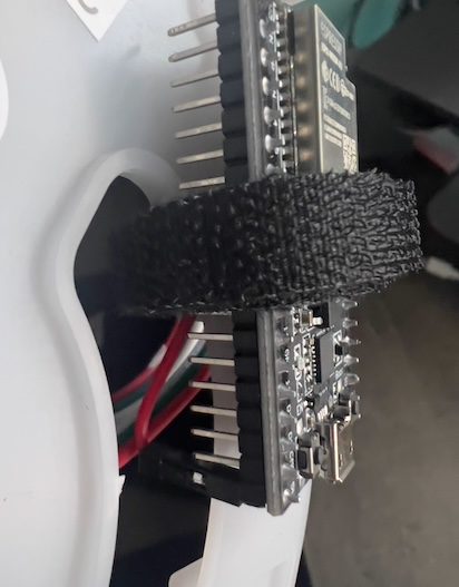 ESP32 attached with velcro