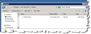 VCDB Backup task properties with &ldquo;Run whether user is logged on or not&rdquo; selected