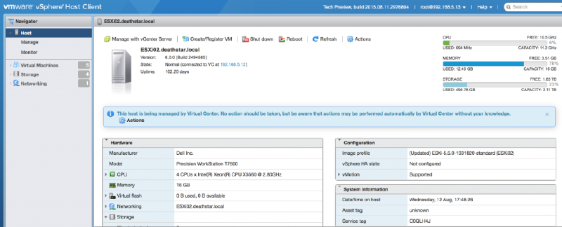 VMware ESXi Host Client
