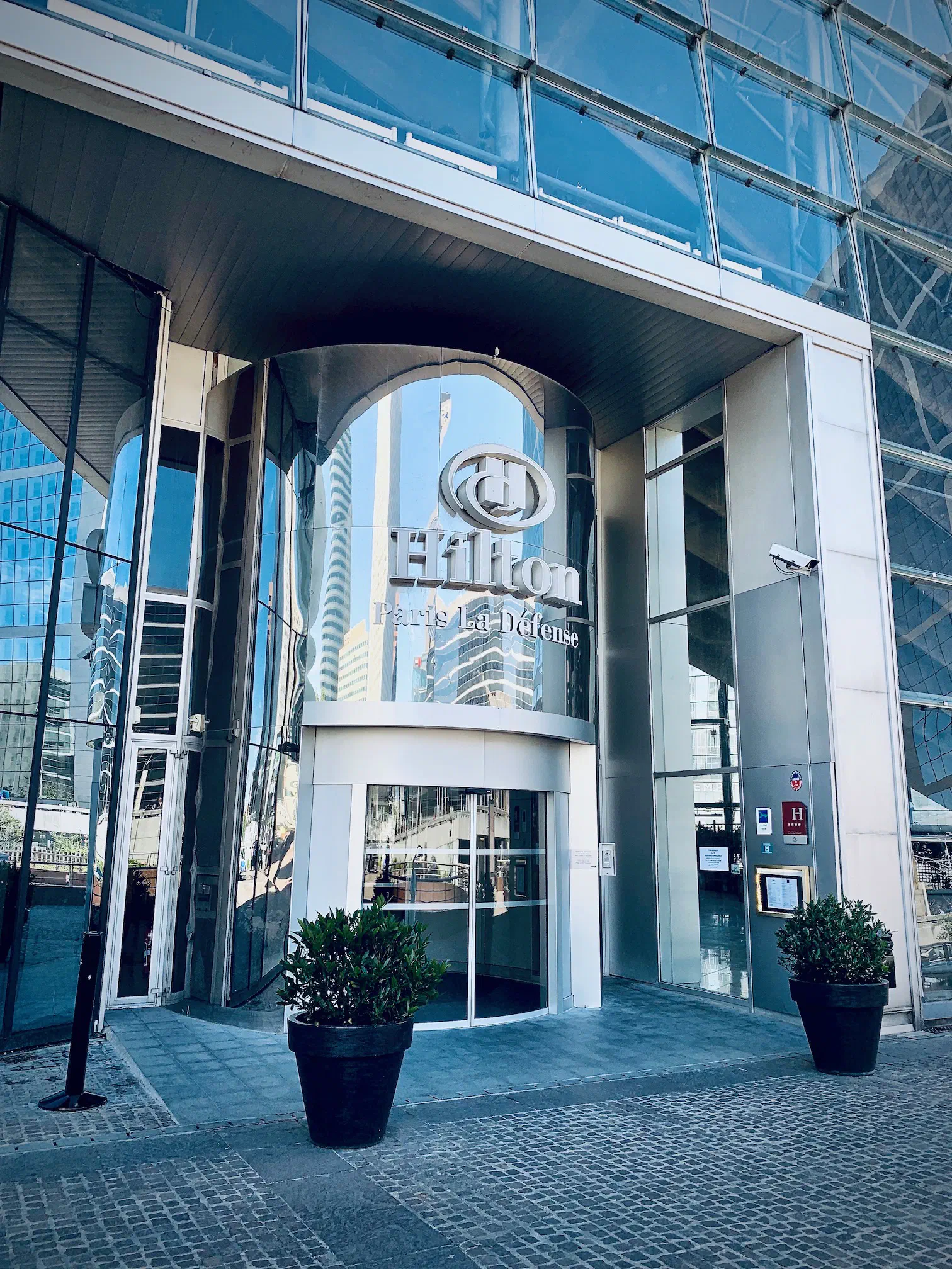 Entrance to the Hilton Paris La Defense hotel