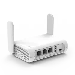 GL.iNet Opal GL-SFT1200 travel router with antennas extended
