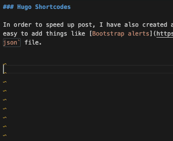 Custom Hugo Shortcodes in Visual Studio Code