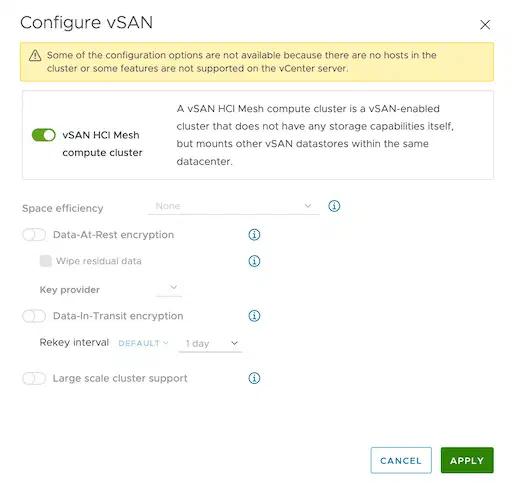vSAN 7 Update 2 Configure Client Cluster
